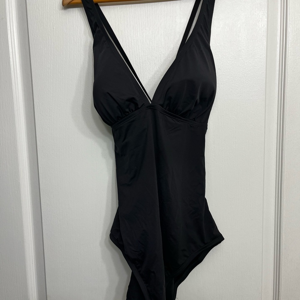 Tommy Bahamaa Sz 14 Black One Piece Bathing Suit NWT